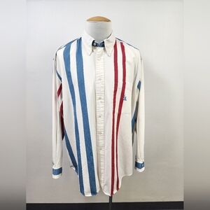 Nautica Men's Collar Shirt Red + Blue, Size XLarge